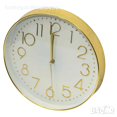 Стенен часовник – Златна рамка | Изчистен Елегантен Дизайн