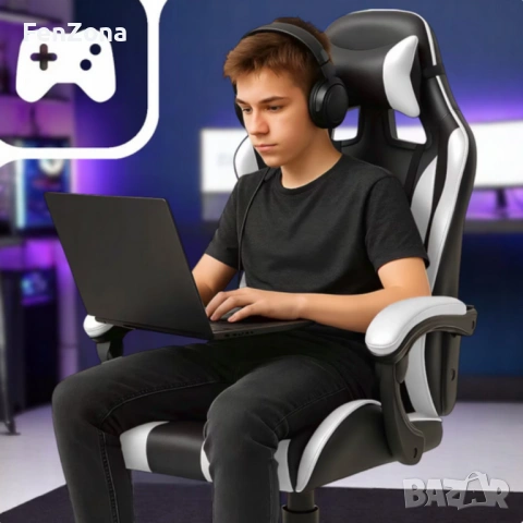 Геймърски стол ергономичен, регулируем,офис стол,различни цветове, снимка 7 - Столове - 54206273