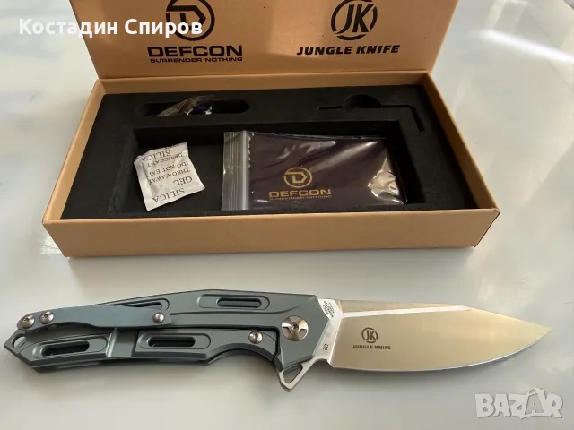 ножове Defcon Jungle Knife – Титан, Дамаск и D2, снимка 3 - Ножове - 55472987