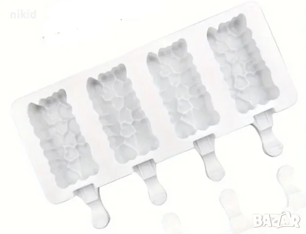 4 ескимо сладолед ситни сърца  Popsicle Попсикъл молд силиконова форма калъп за направа десерти, снимка 3 - Форми - 55306031