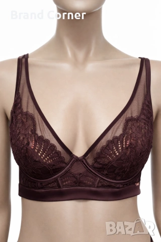Комплект бельо Hunkemöller – сутиен 75C и бикини XL, дантела в тъмнокафяв цвят, снимка 2 - Бельо - 54516899