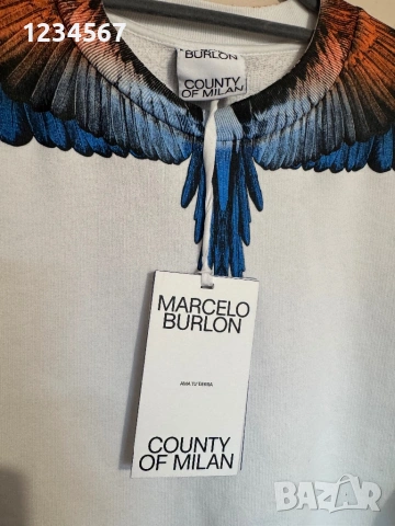Marcelo Burlon Kids Printed Wings White Sweatshirt., снимка 4 - Блузи - 54527737