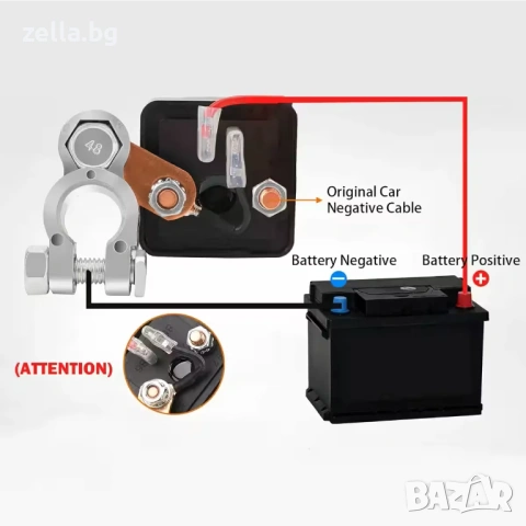Дистанционен прекъсвач за акумулатор 12V 200A – Защита и контрол 10304, снимка 3 - Друга електроника - 54663308