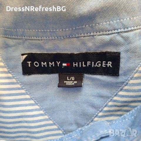 Мъжка раирана риза Tommy Hilfiger, размер L, снимка 7 - Ризи - 54235377