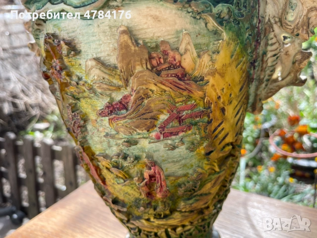 продавам ръчно изработена релефна ваза, снимка 7 - Антикварни и старинни предмети - 54061347
