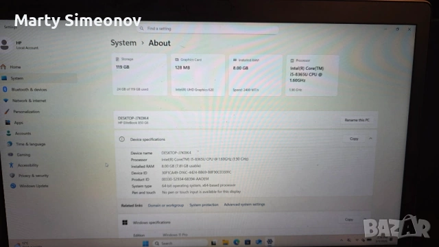 HP Elitebook 850 G6 i5-8365 8 GB DDR4, снимка 5 - Лаптопи за работа - 54220034