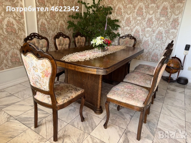 Трапезна маса с осем стола, снимка 4 - Маси - 54712868