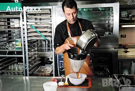 Професионална цедка за бульон Matfer Bourgeat/Chinois с дръжка от екзоглас и фина стоманена мрежа , снимка 9 - Съдове за готвене - 55586102