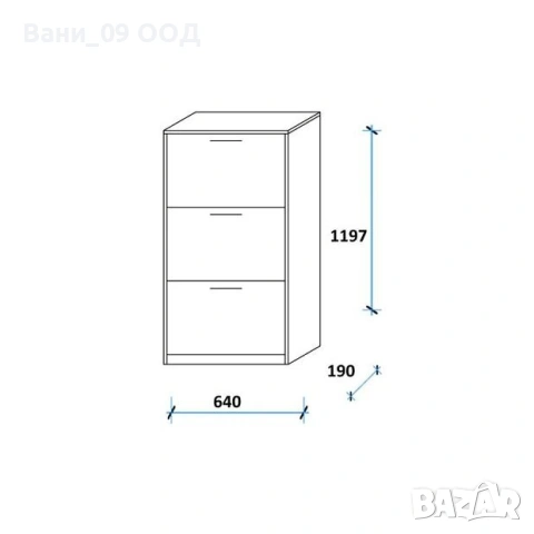 Голям шкаф за обувки с 3 клапващи врати, снимка 5 - Шкафове - 35949666