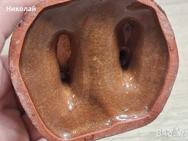 Стара Съветска Керамична Фигура Старец Рибар Гжел Артел, снимка 18 - Антикварни и старинни предмети - 54387705