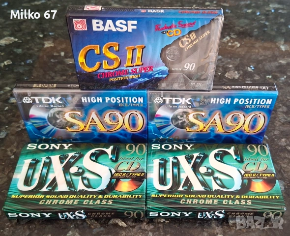 Лот 5 бр. нови TDK, Sony, BASF (Chrome) (90 min), снимка 2 - Аудио касети - 55284409