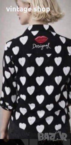 Риза с десен сърца Desigual, размер М, снимка 11 - Ризи - 54461502
