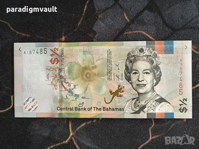 Банкнота - Бахами - 1/2 (половин) долар UNC | 2019г.