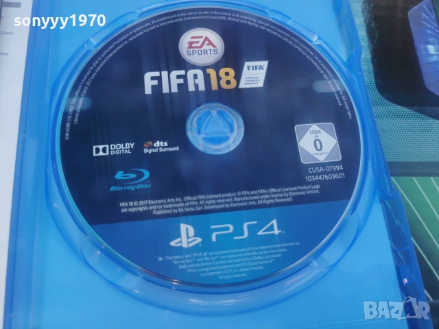 SONY PS4 FIFA 18 0507260927, снимка 2 - Игри за PlayStation - 55159628