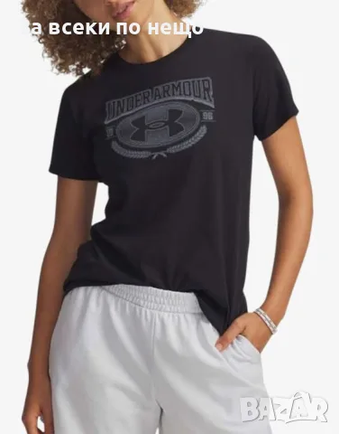 UNDER ARMOUR Varsity Ss Tee Black Дамска Тениска👚Дамска Блуза С Къс Ръкав Код P2809, снимка 4 - Тениски - 55319397