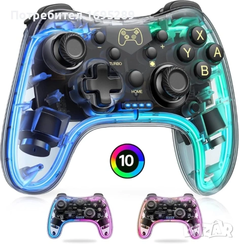 Безжичен геймпад Xtrike Me GP-52 с прозрачен корпус и RGB осветление