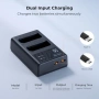 Ново двойно Зарядно за 2 батерии Nikon EN-EL14 USB-C Micro USB D5100 D5200 D5600, снимка 5