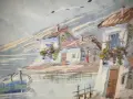 Стар морски пейзаж масло на платно. Подписана испанска творба с дървена масивна рамка , снимка 8