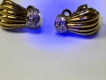 Дизайнерски Златни обеци с диаманти - 8.38 грама - 0.44ct, снимка 6
