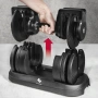 Регулируеми дъмбели FitEngine с 16 степени от 3 до 22.7 кг, гумирана дръжка и удобна поставка, снимка 3