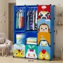 ПРОМО!! Детски модулен гардероб с 12 отделения, Розов/Син, 145x110x37 см, снимка 5