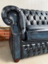 Chesterfield/Честърфилд Луксозен кожен диван –тъмносин, снимка 10