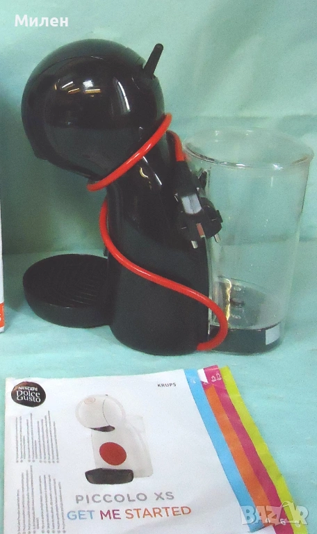 Кафемашина с гаранция 1 година NESCAFÉ® Krups Piccolo XS.Black Крупс за капсули система Долче густо, снимка 1
