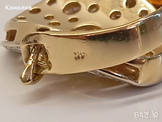 Златен пръстен с брилианти , снимка 15 - Пръстени - 54913267