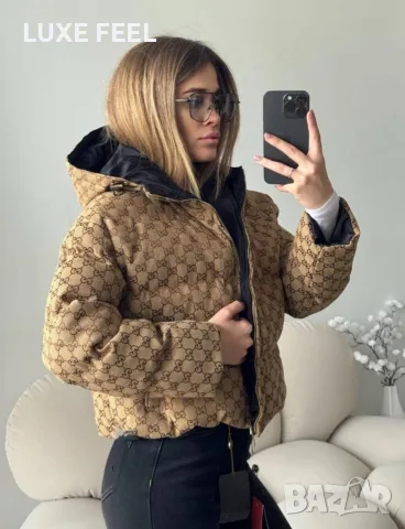 Gucci ⚜️Дамско Двулицево Зимно Яке 