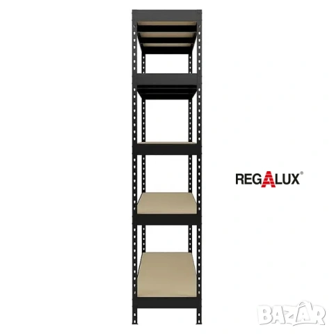 Метален стелаж Regalux 265 - 180х180х40, 5 рафта, цвят антрацит , снимка 4 - Други - 55212327
