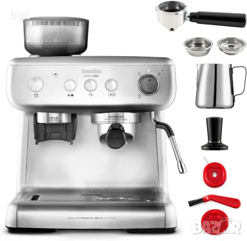 Еспресо машина Breville Barista Pro Max VCF126X-01, 15 bar, 1450 w, Инокс, Вградена кафемелачка