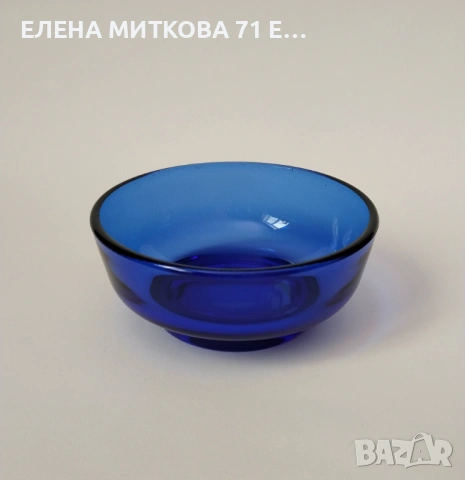 Комплект от 6 бр.масивни купички от кобалтово синьо стъкло, снимка 7 - Чинии - 54723170