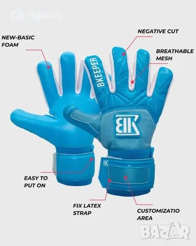 Вратарски ръкавици Bkeeper FLASH #26 Blue размер 4,5, снимка 5 - Футбол - 55329570