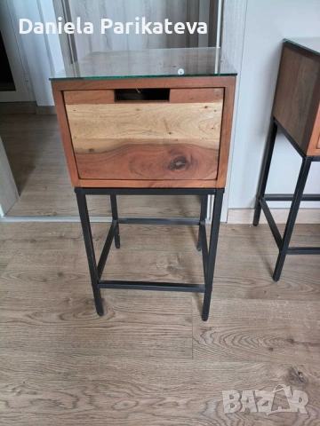 2 шкафчета от солидно дърво акация 30/30/60(H), индустриален стил, снимка 3 - Шкафове - 54074230