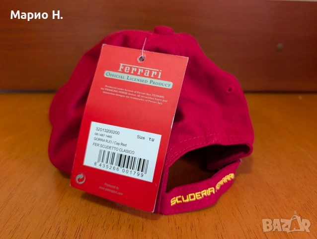 Шапка с козирка Scuderia Ferrari F1, оригинална, чисто нова, червена, Формула 1, снимка 2 - Шапки - 54484946