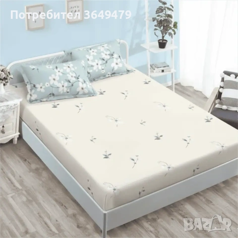 Спален комплект от 6 части с ластик, снимка 5 - Спално бельо - 54230302