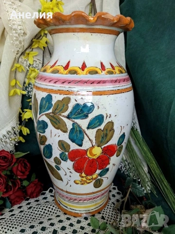 Ваза от Италия ръчно рисувана, снимка 3 - Вази - 54746481