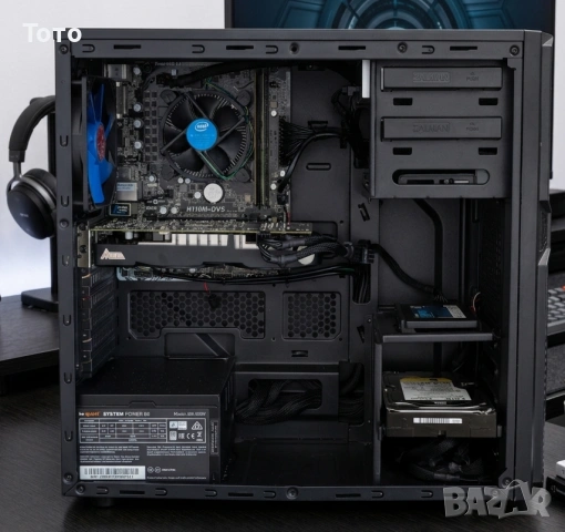 Продавам компютър който става и за игри /i5-7400/16GB RAM/GTX 1050 Ti 4GB/240SSD/1TB HDD/550W PSU, снимка 6 - Геймърски - 54720082