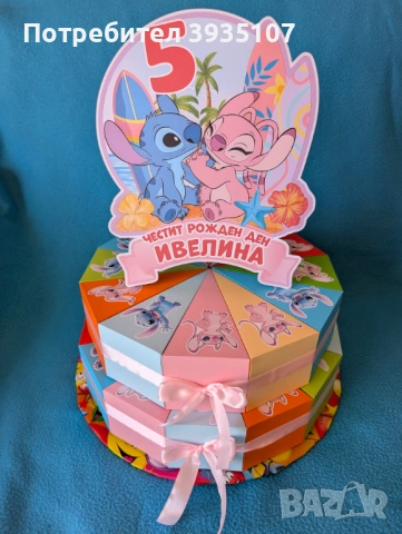 Картонена торта Стич, снимка 6 - Други - 54941251