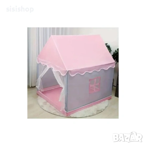 Детска палатка къщичка – Сгъваем розов замък за игра у дома 4762, снимка 6 - Други - 53976937