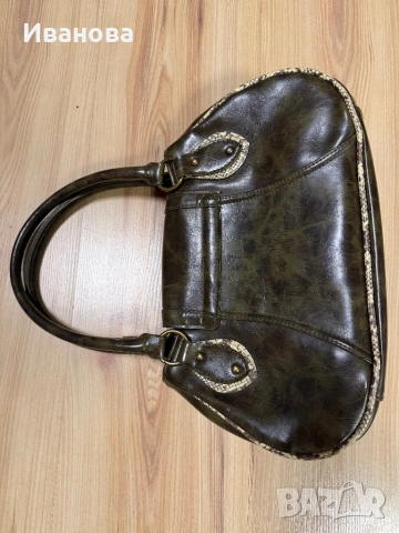 Дамска чанта от естествена кожа със змийски шарки, снимка 6 - Чанти - 54021080