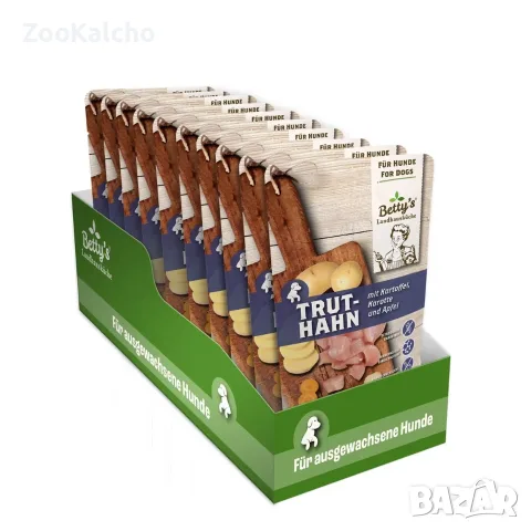 Мокра храна за кучета Betty’s Landhausküche – Пуйка с картофи, моркови и ябълка 10 x 125 г