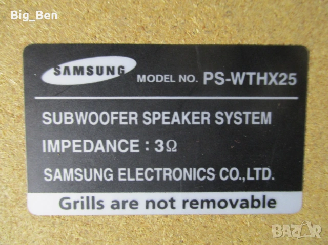 Subwoofer Samsung-PS-WTHX25, снимка 4 - Тонколони - 54086292