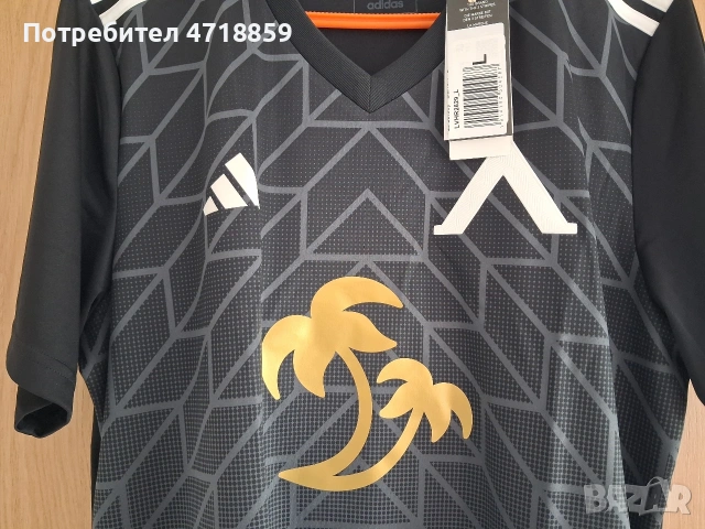 Черната фланелка ADIDAS на ПФК "Левски" 1914, снимка 5 - Футбол - 54490595