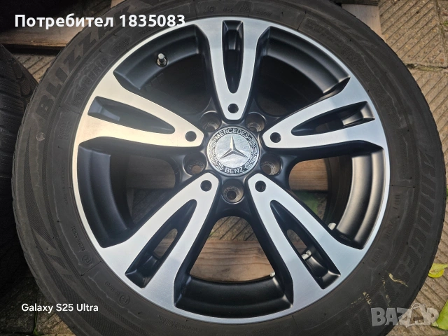 Лети джанти 16ки 5х112 Mercedes + зимни гуми 205/55/16 Bridgestone, снимка 6 - Гуми и джанти - 54856187