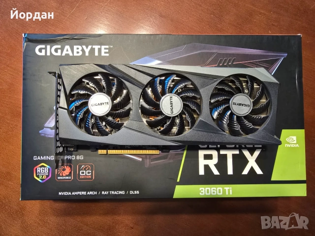 Продавам видеокарта на GIGABYTE Nvidia GeForce RTX 3060TI Gaming OC PRO 8GB в отлично състояние. Кар