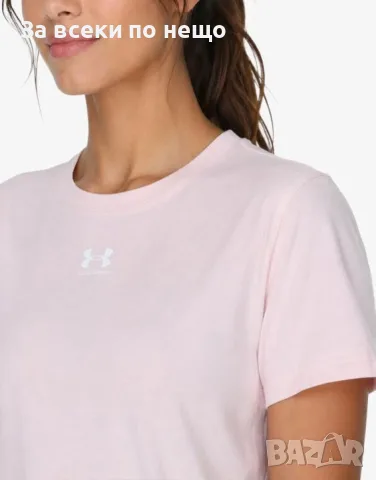 UNDER ARMOUR Rival Core Tee Pink Дамска Розова Тениска👕Дамска Блуза С Къс Ръкав Код P2902, снимка 3 - Тениски - 55509988