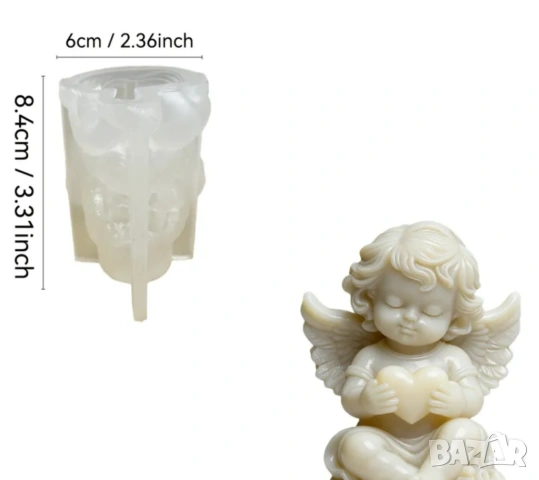 Молд ангел със сърце (9), снимка 7 - Форми - 53521842