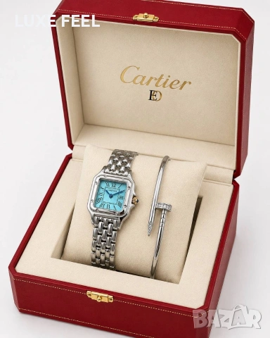 Cartier ⚜️Часовник + Гривна , снимка 4 - Дамски - 55254962