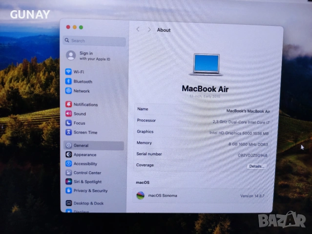 MacBook Air 2015 13 инча, i7, 8GB RAM, 240GB SSD, 84.2% (9 Часа) Батерия Apple Лаптоп Топ Състояние, снимка 11 - Лаптопи за работа - 55126989